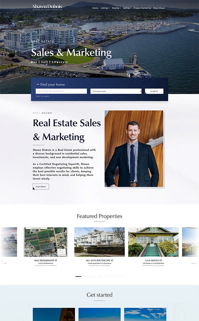 RealtyNinja Fully-Customized Design Example 1 On Desktop