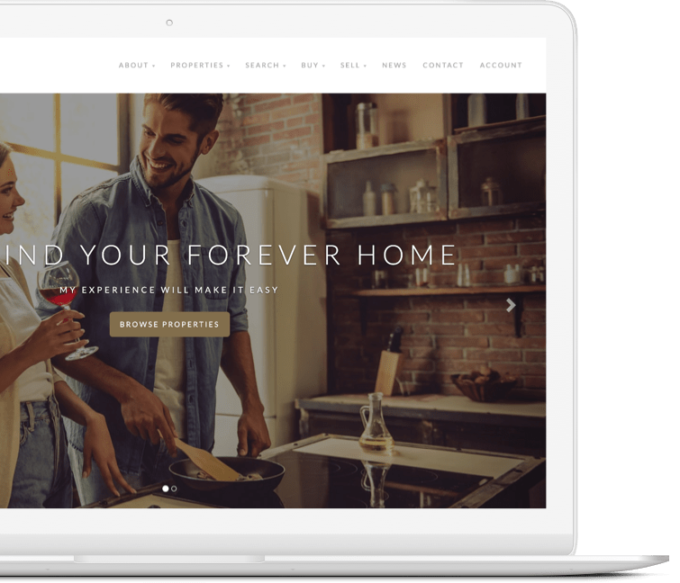 Realtor website on laptop